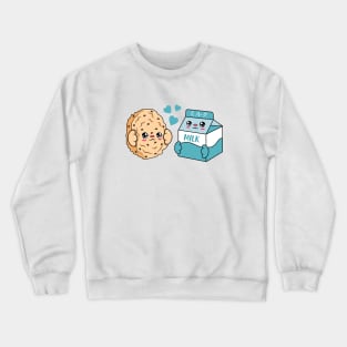 All i need is cookies and milk, Kawaii cookies and milk cartoon. Crewneck Sweatshirt